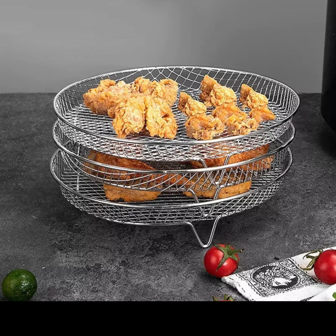 Paniers empilables pour cuisson homogène à l'air (x3)