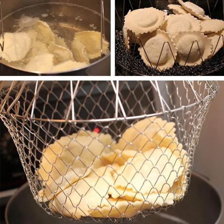 Cesto de cozedura multifuncional em aço inoxidável