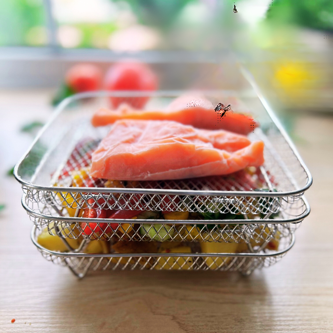 Paniers empilables pour cuisson homogène à l'air (x3)