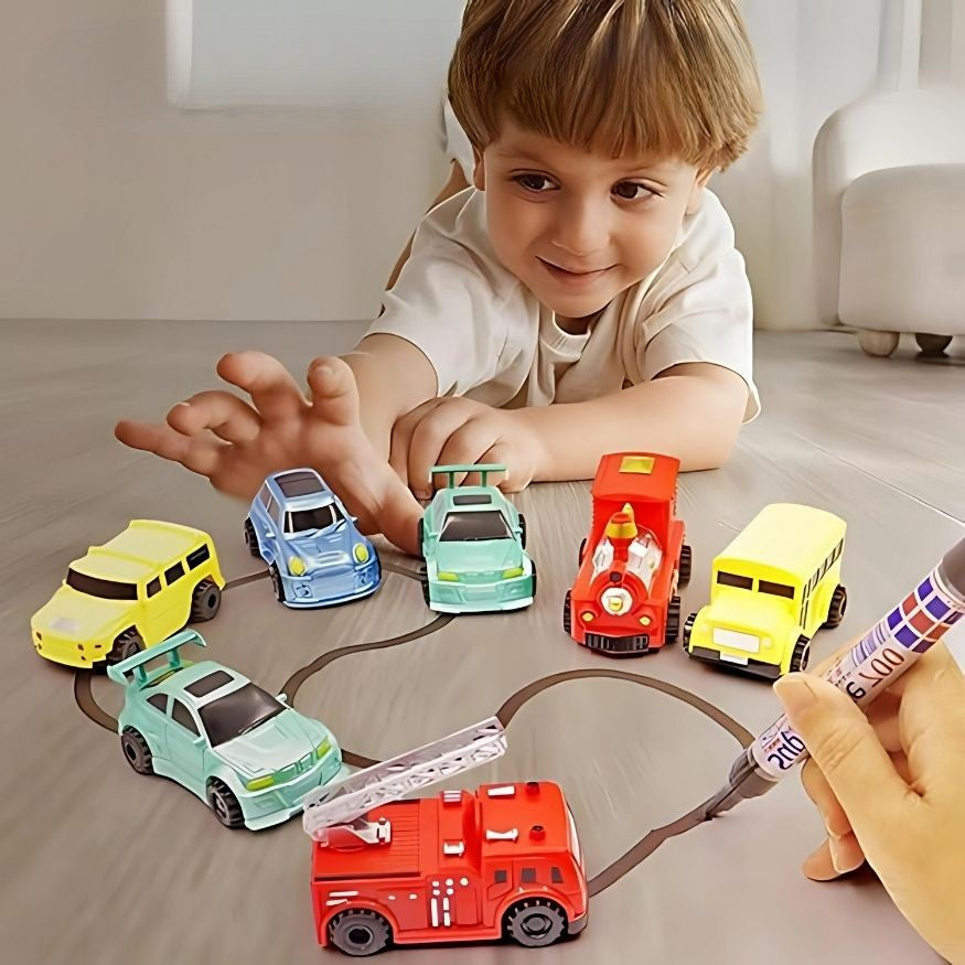 El coche mágico que sigue tus dibujos como por arte de magia