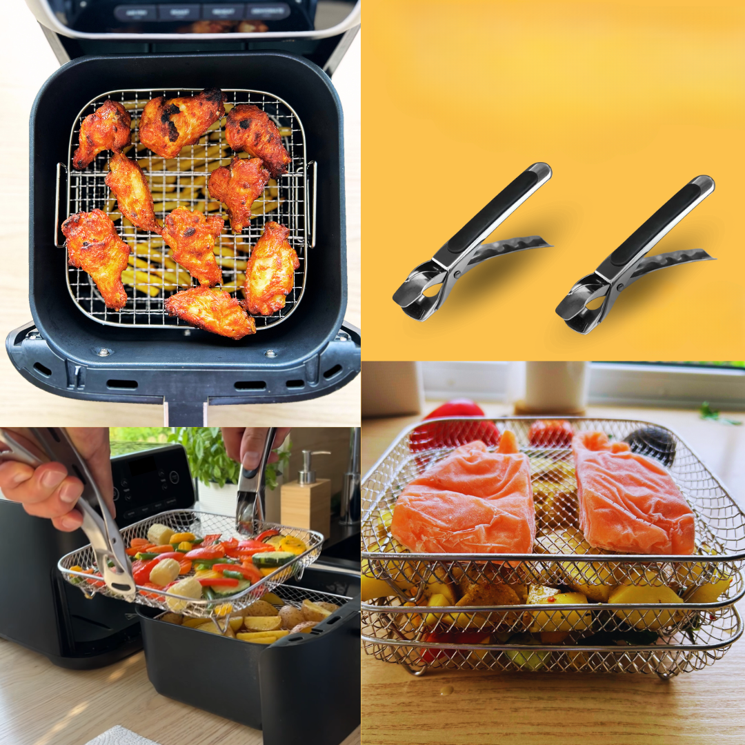 Paniers empilables pour cuisson homogène à l'air (x3)