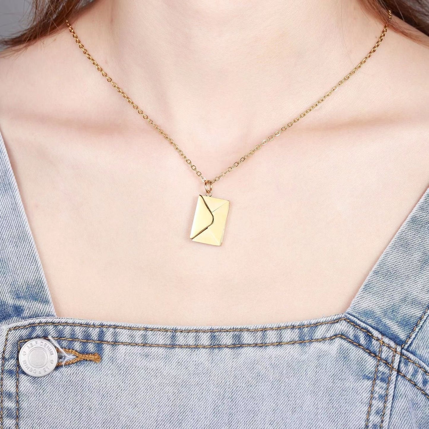 Secret envelope necklace with a hidden love message