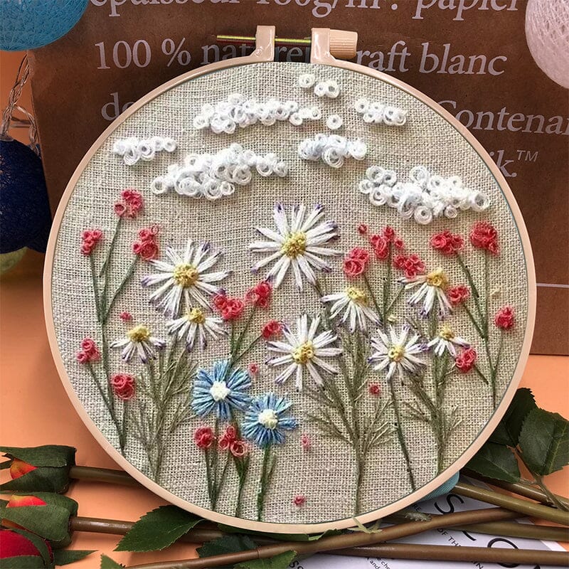 Kit de broderie florale pour loisirs créatifs