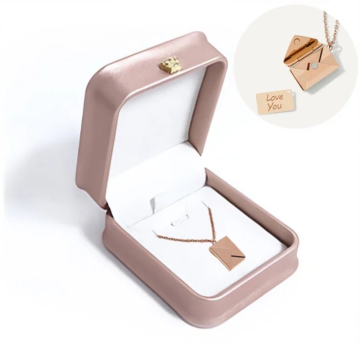Secret envelope necklace with a hidden love message