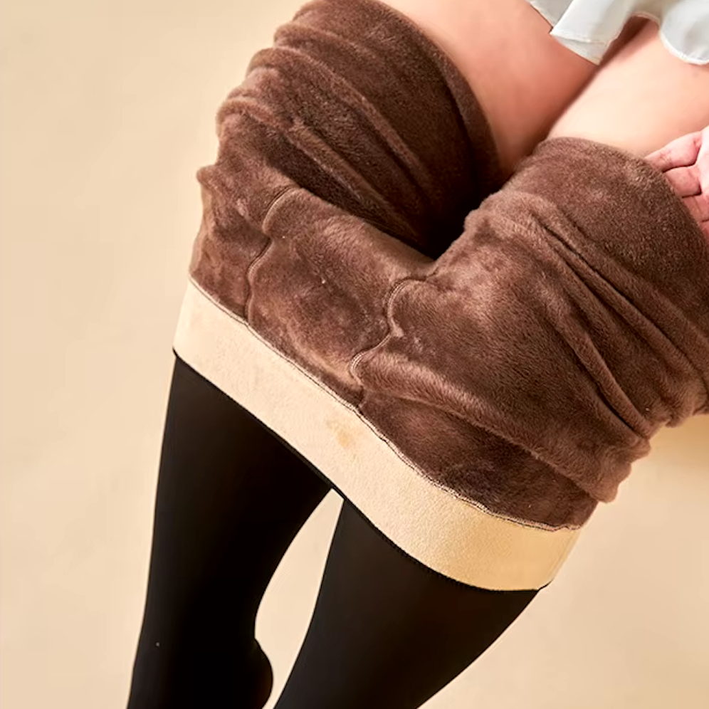Det genomskinliga fleece-strumpbyxorna