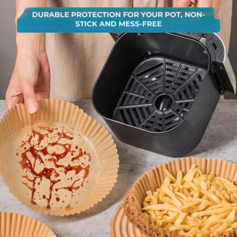 エアフライヤー用の便利なクッキングペーパー – 清潔さと時間の節約