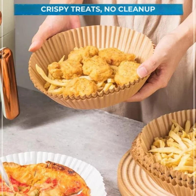 エアフライヤー用の便利なクッキングペーパー – 清潔さと時間の節約