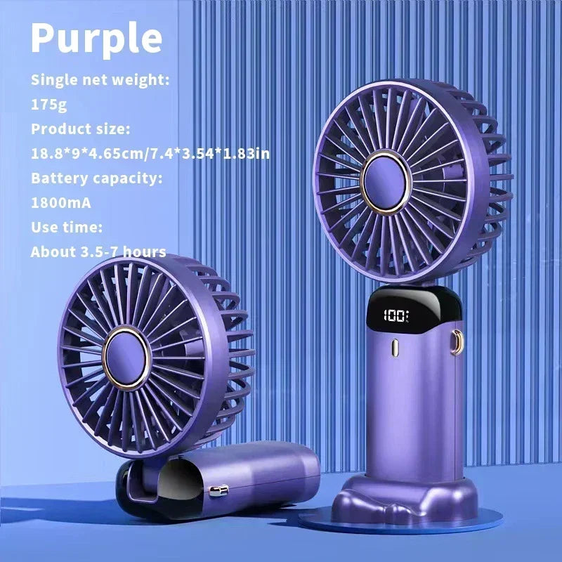 Kraftvoller Mini-Ventilator mit intelligentem LED-Display