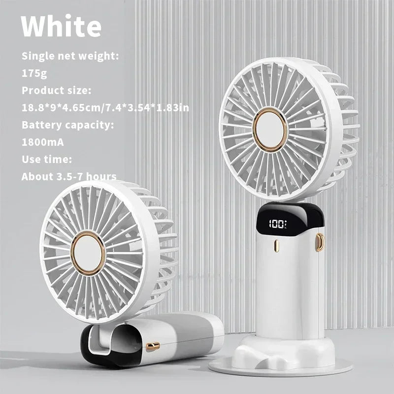 Powerful mini fan with smart LED display