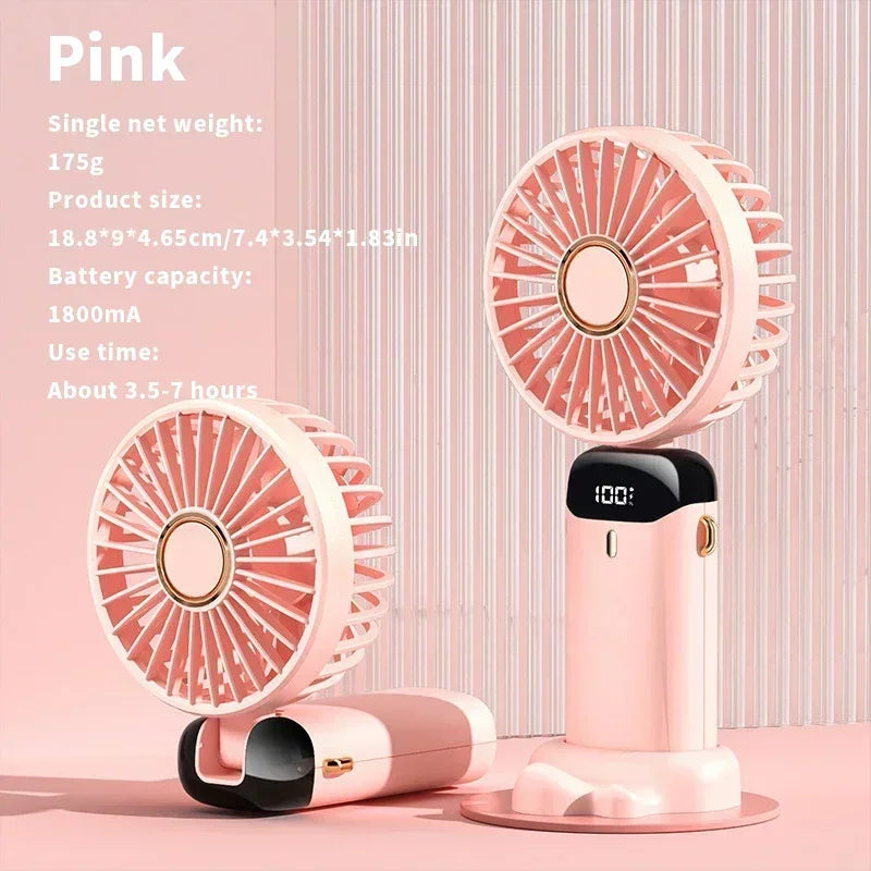 Powerful mini fan with smart LED display
