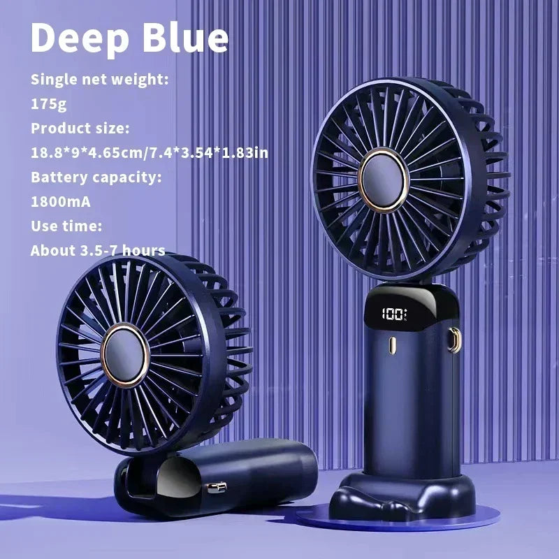 Kraftvoller Mini-Ventilator mit intelligentem LED-Display