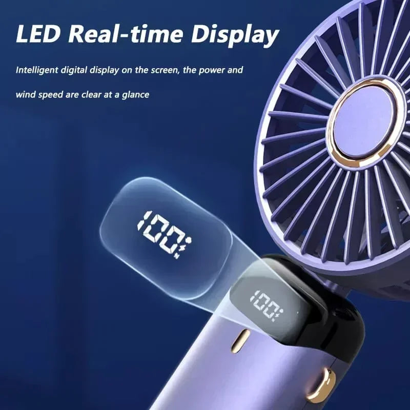 Powerful mini fan with smart LED display