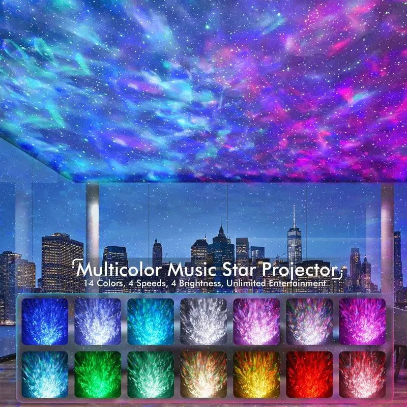 Galaxia projektor s hudbou a diaľkovým ovládaním