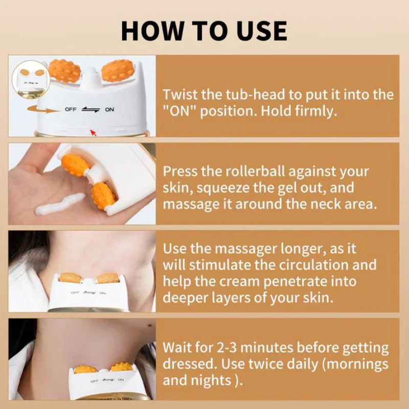 Crème raffermissante cou avec massageur intégré