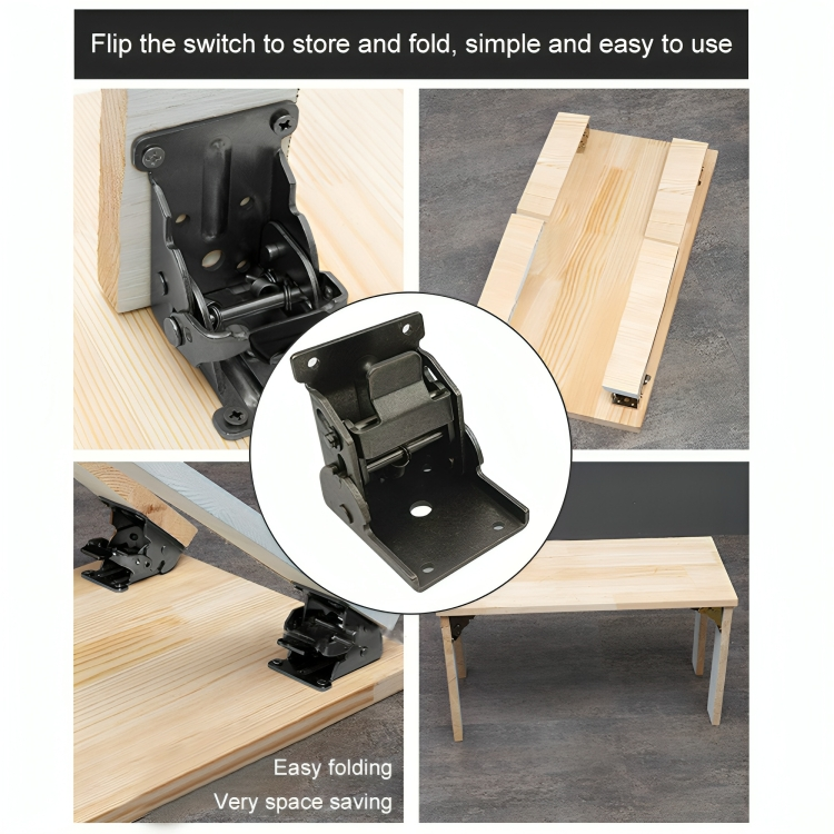 Faltbare, selbstverriegelnde Möbelbeschläge aus Stahl in 90 Grad (x2)