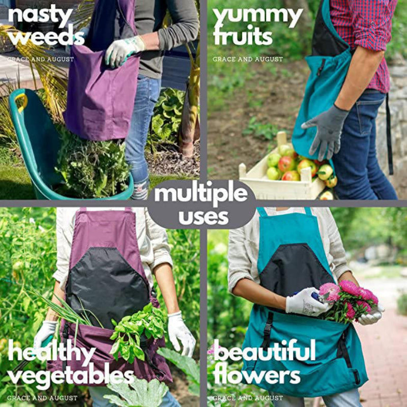 Praktische Garten-Schürze mit großer Ernte-Tasche 