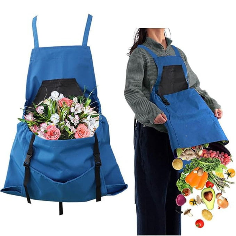 Praktische Garten-Schürze mit großer Ernte-Tasche 
