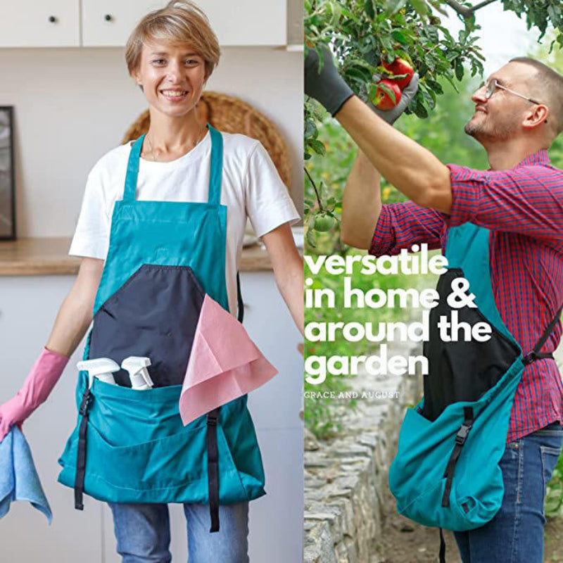 Praktische Garten-Schürze mit großer Ernte-Tasche 