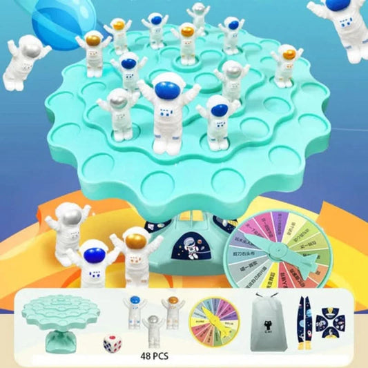 Astronaut balancing game to stimulate learning 
