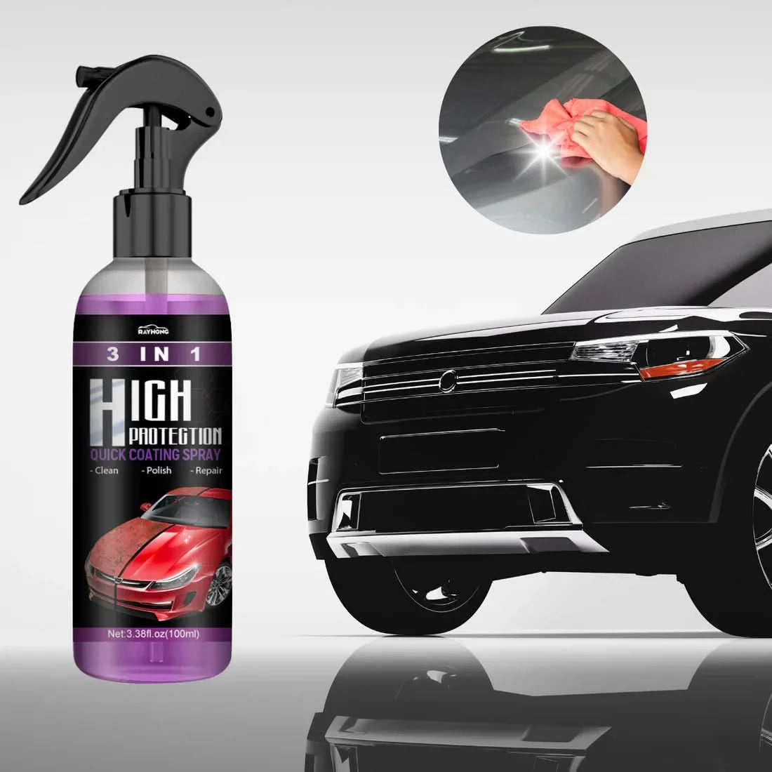 Instant shine and protection in a single spray 