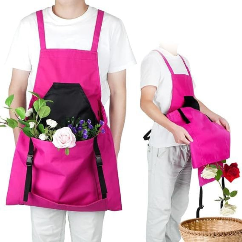 Praktische Garten-Schürze mit großer Ernte-Tasche 
