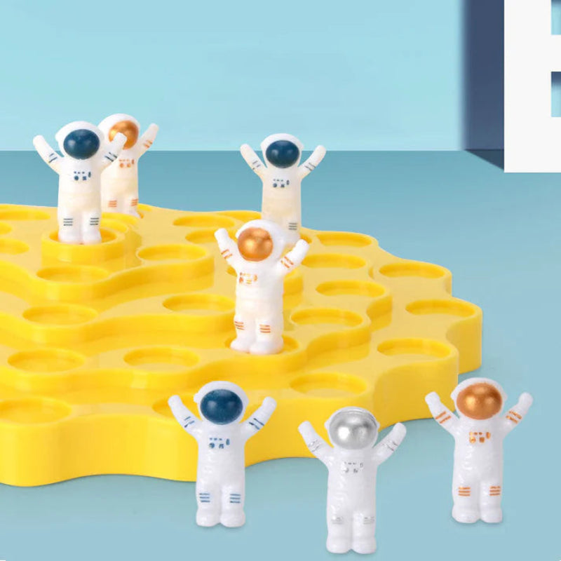Astronaut balancing game to stimulate learning 