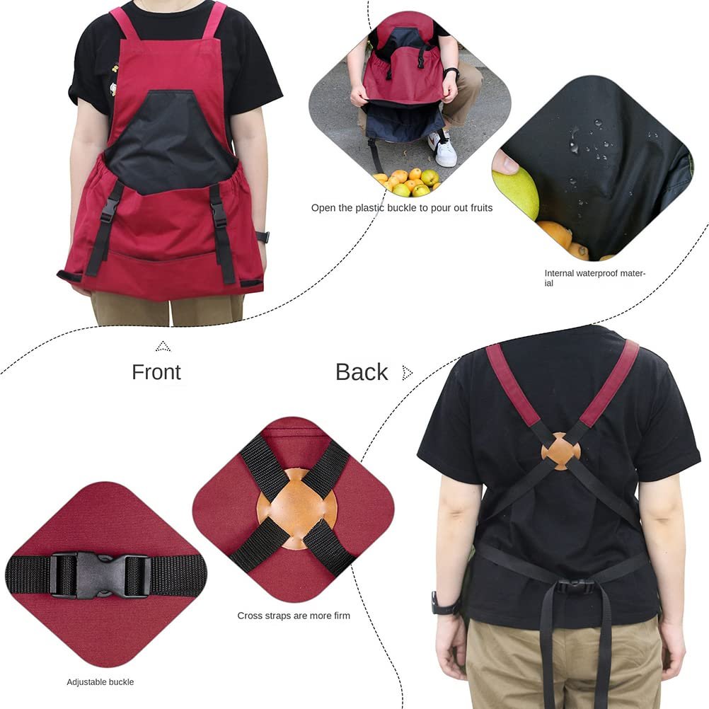 Praktische Garten-Schürze mit großer Ernte-Tasche 