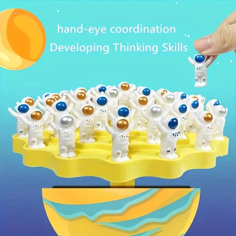 Astronaut balancing game to stimulate learning 