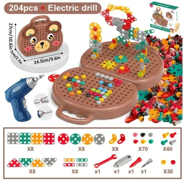 Joc de construcție educativ cu bormașină inclusă 