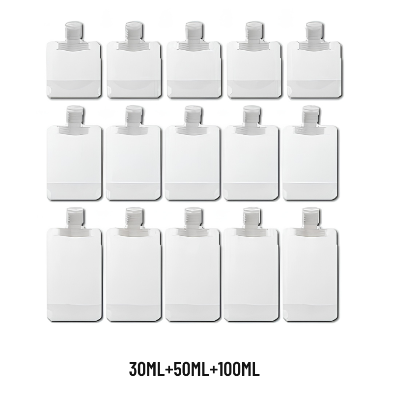 Set di 40 flaconi da viaggio – trasporto pulito e organizzato — 30ML+50ML+100ML, foto 15