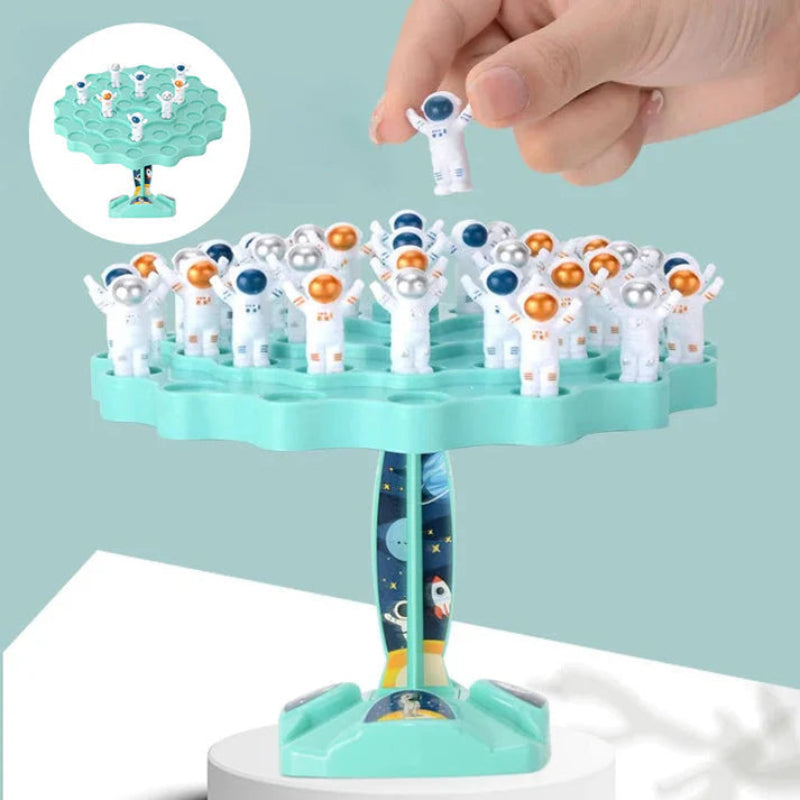 Astronaut balancing game to stimulate learning 