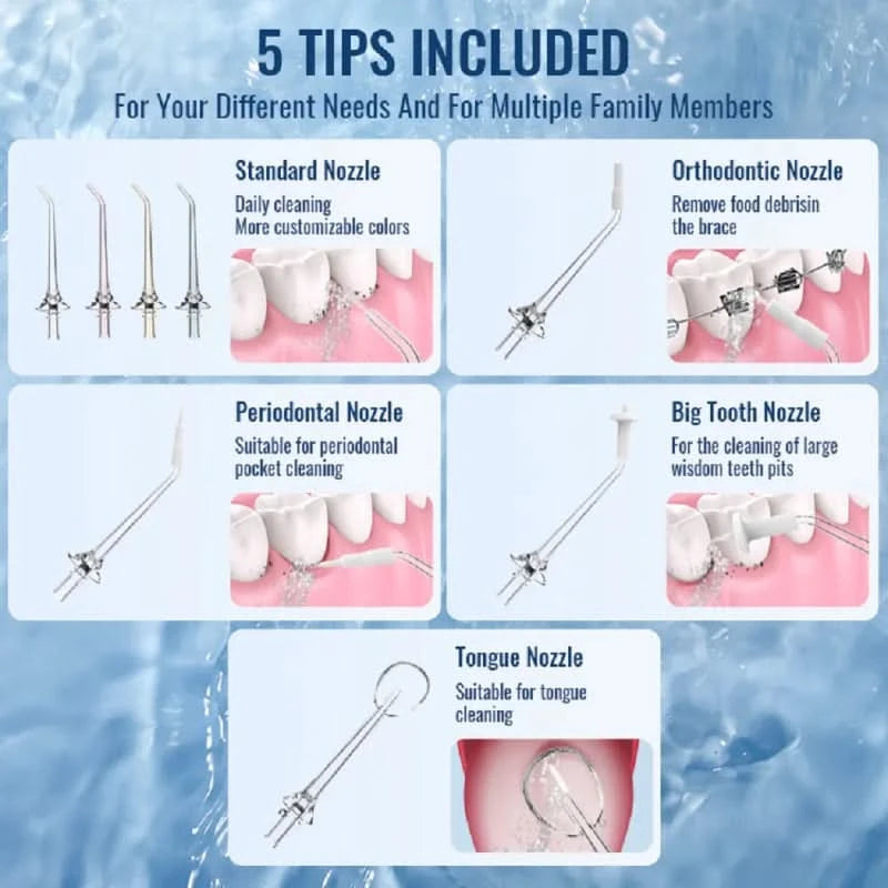 Hydropulse recarregável para cuidados dentários 