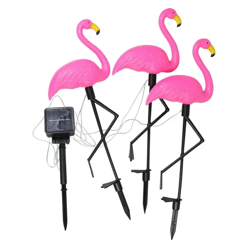 Flamingo Roz solar luminos – Grădină magică noaptea 