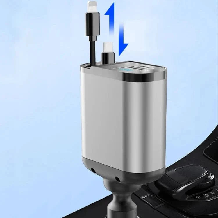 Fast car charger with dual smart USB port 4-in-1 