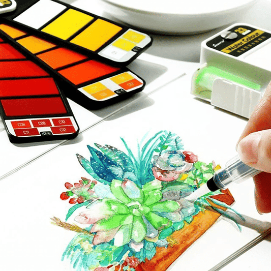 Malen Sie überall mit diesem tragbaren Aquarellset 
