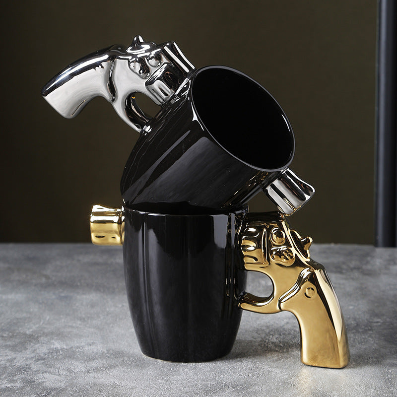 Ultra original design mug with a gun handle 