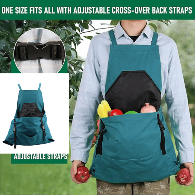 Praktische Garten-Schürze mit großer Ernte-Tasche 