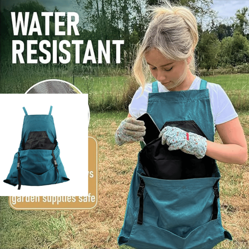 Praktische Garten-Schürze mit großer Ernte-Tasche 