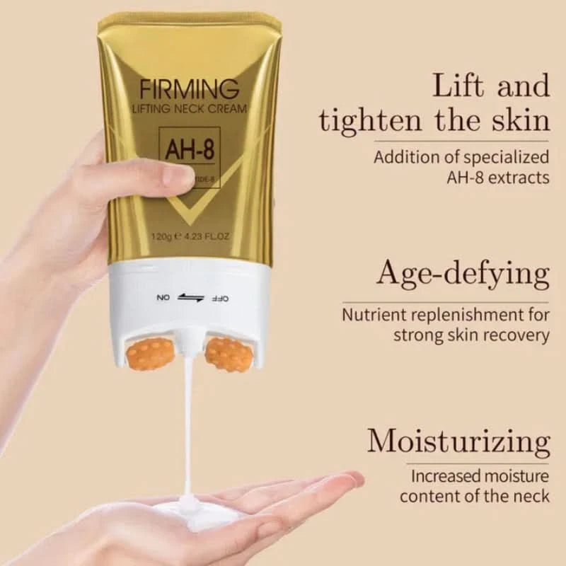 Verstevigende crème voor de hals met geïntegreerde massager 