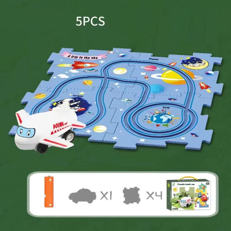Circuit-puzzle educativo com veículos elétricos 